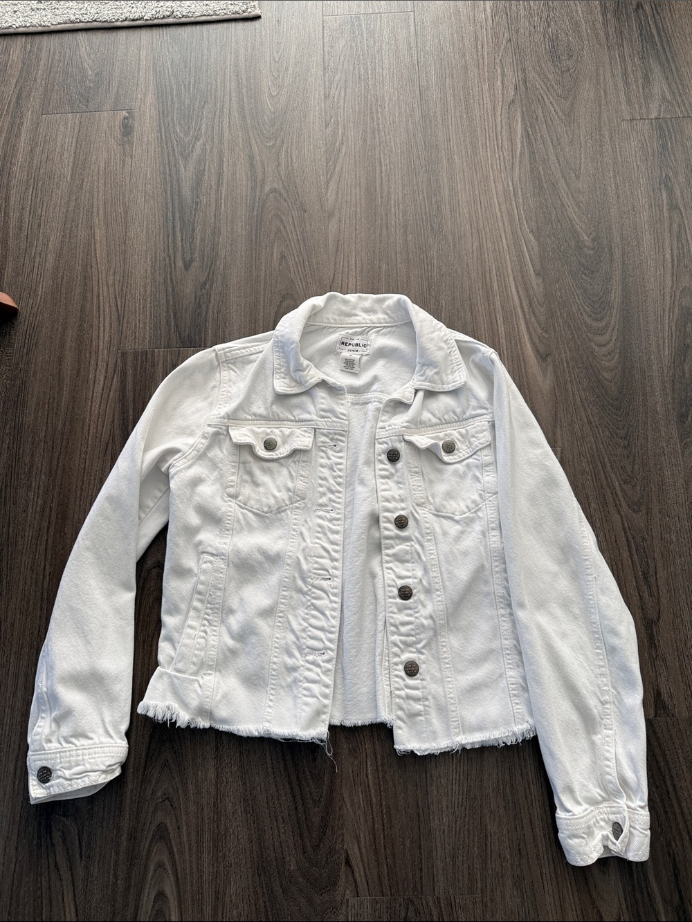 Republic White Denim Jacket - Women's Classic Button-Up